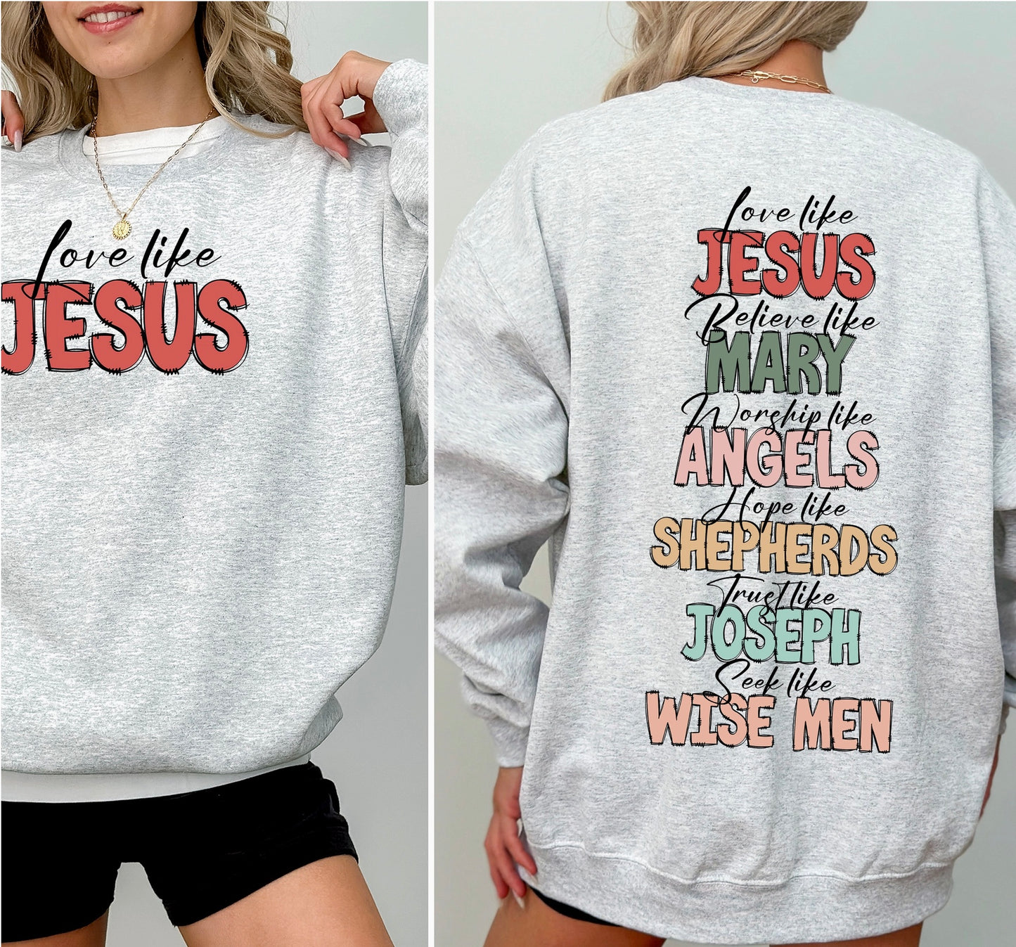 Love Like Jesus Christmas Christian Sweatshirt - Christian Apparel