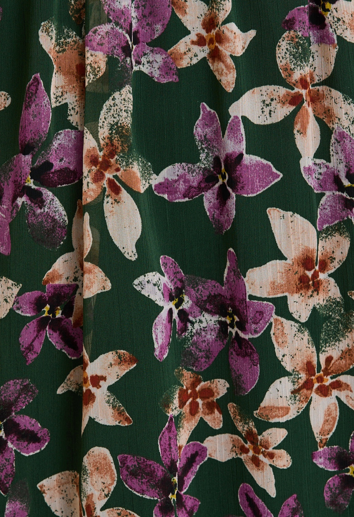 Hunter Green Floral Long Sleeve Tiered Dress