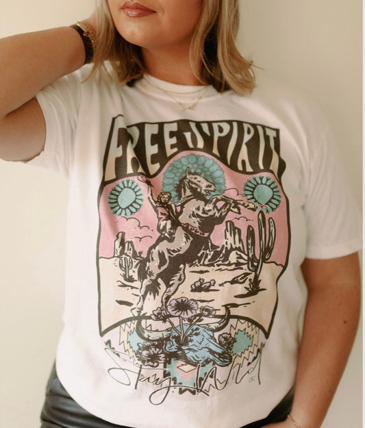 Free Spirit, Stay Wild Cowgirl Tee