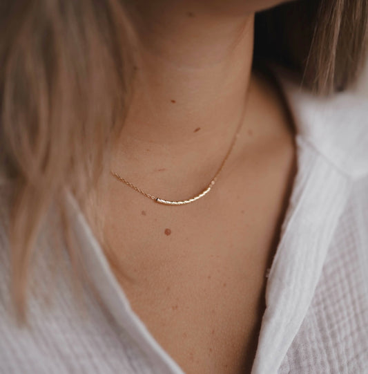 Tide Gold Bar Necklace - Christian Gift