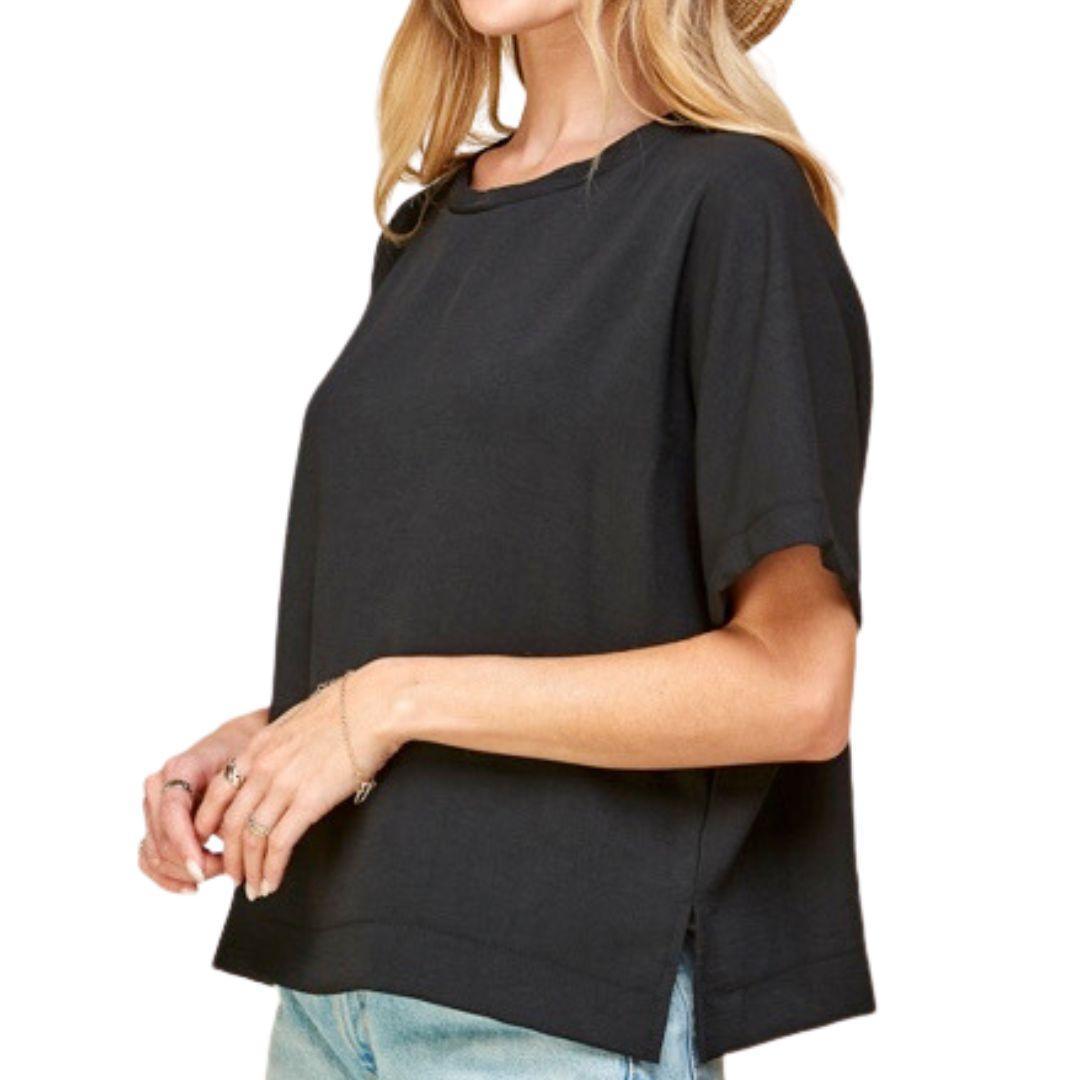 Black Minimalist Top - Made in USA - Kin Trading Post