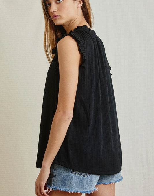 Black Sleeveless Everyday Top - Made in USA - Kin Trading Post