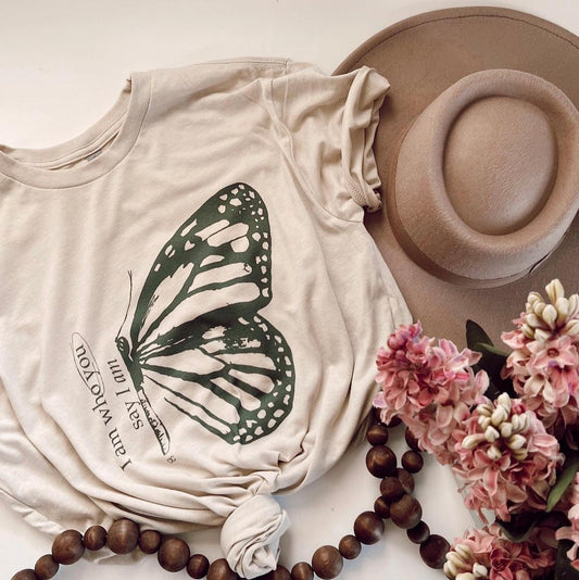 Butterfly Tee in Taupe - Kin Trading Post