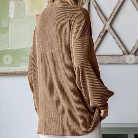Chestnut Brown Knit Cardigan - Made in USA - Kin Trading Post