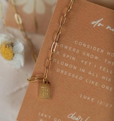 Do Not Worry Mini Tag Necklace - Made in USA - Kin Trading Post