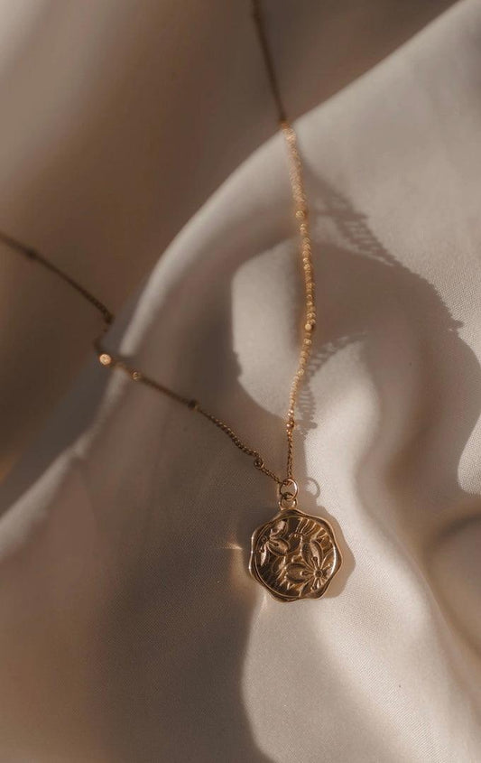 Flourish - Flower Gold Pendant Necklace - Made in USA - Kin Trading Post