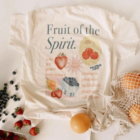 Fruit of the Spirit Tee in Cream- Christian Apparel - Kin Trading Post