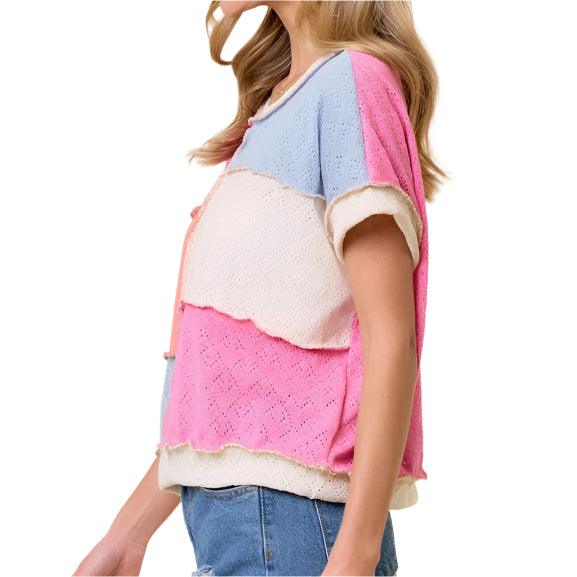 Multi Color Knit Short Sleeve - Made in USA - Kin Trading Post