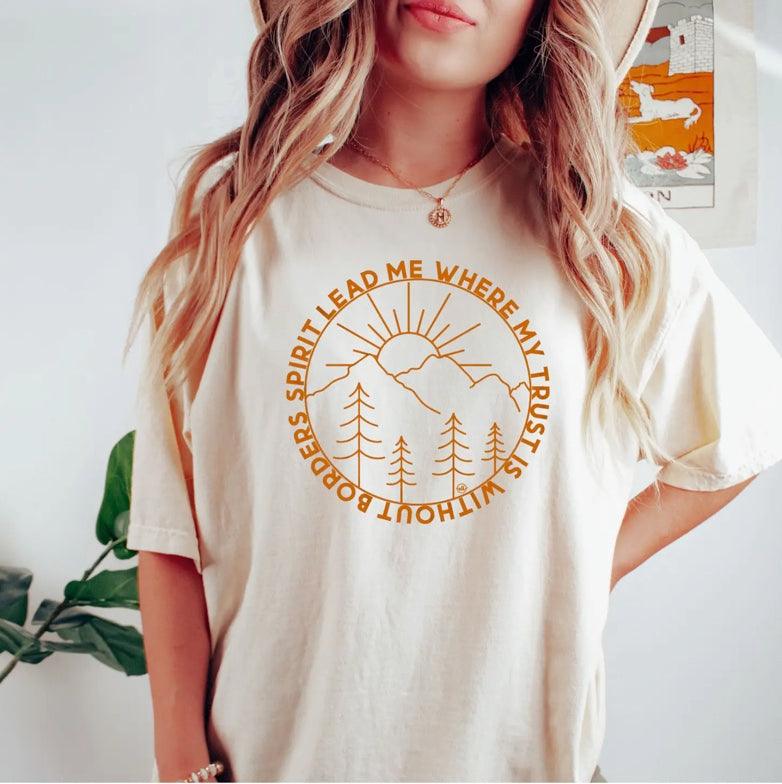 Spirit Lead Me Cream Tee - Christian Apparel - Kin Trading Post