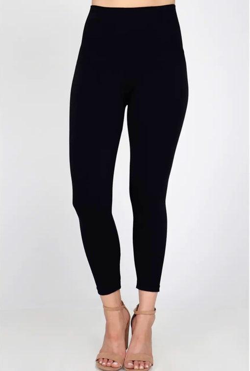 Tummy Tuck Leggings in Black - Made in USA - Kin Trading Post