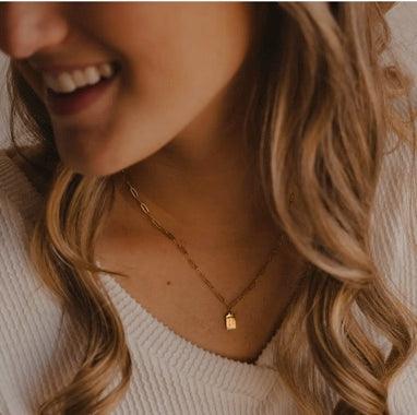 With You Mini Tag Necklace - Made in USA - Kin Trading Post