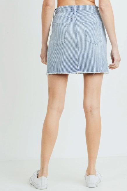Whitewash Blue Jean Short Skirt - Kin Trading Post