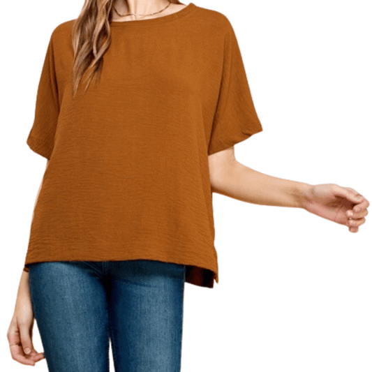 Cognac Color Minimalist Blouse