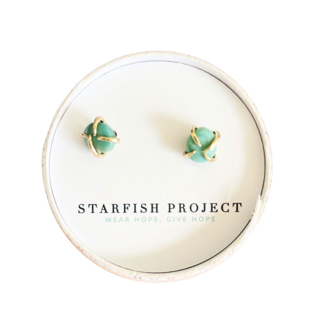 Genuine Turquoise Stud Earrings In Stock