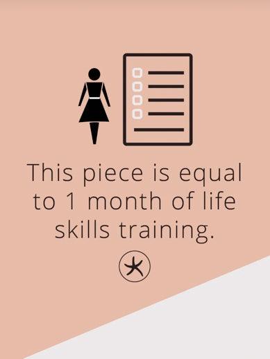 This piece is equal to 1 month of life skills training. 