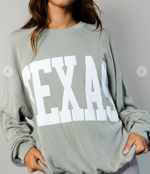 Texas Comfy Sweater by Bucketlist, Sage  (New Color!)