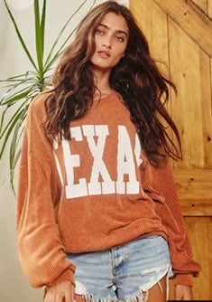 Texas Comfy Sweater in Spice