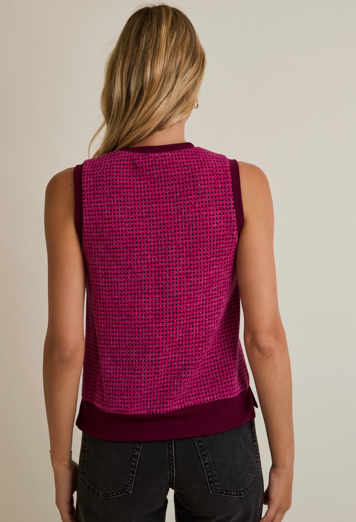 Magenta Knit Sleeveless Top - Made in USA