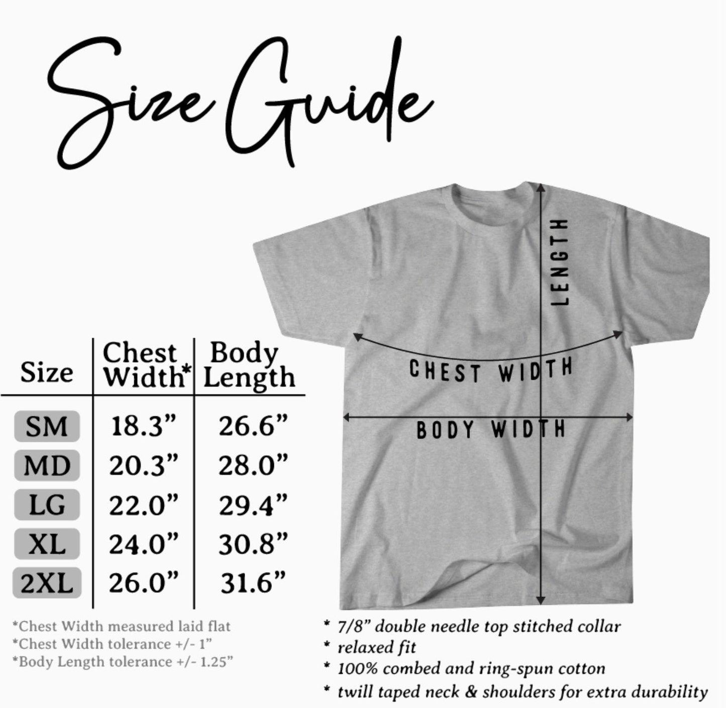 Comfort Colors Sizing Guide