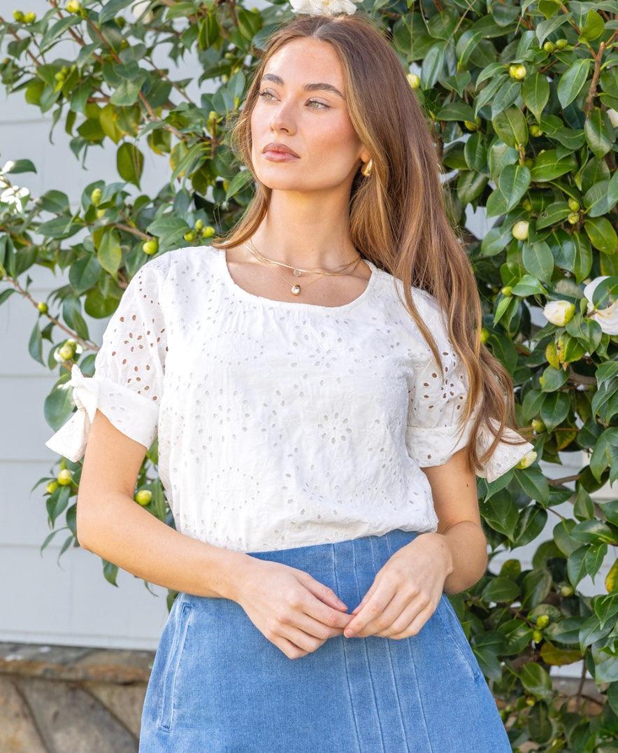 White Eyelet Blouse - Made in USA