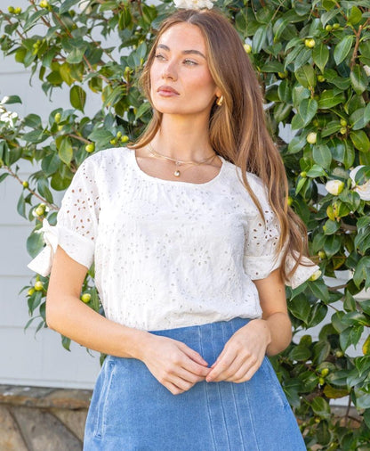 White Eyelet Blouse - Made in USA