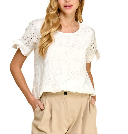 White Eyelet Blouse - Made in USA
