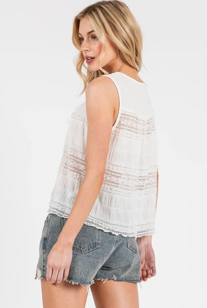 White lace flowy top