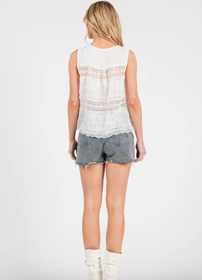 White lace flowy top