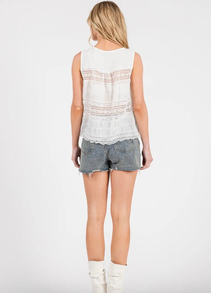 White lace flowy top