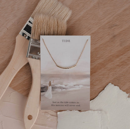 Tide Gold Bar Necklace - Christian Gift