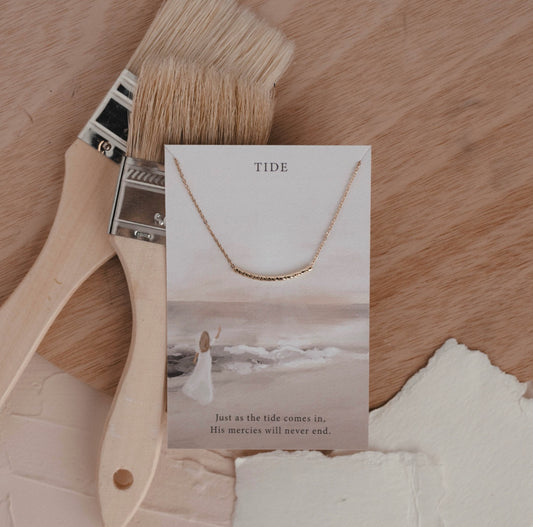 Tide Gold Bar Necklace - Christian Gift