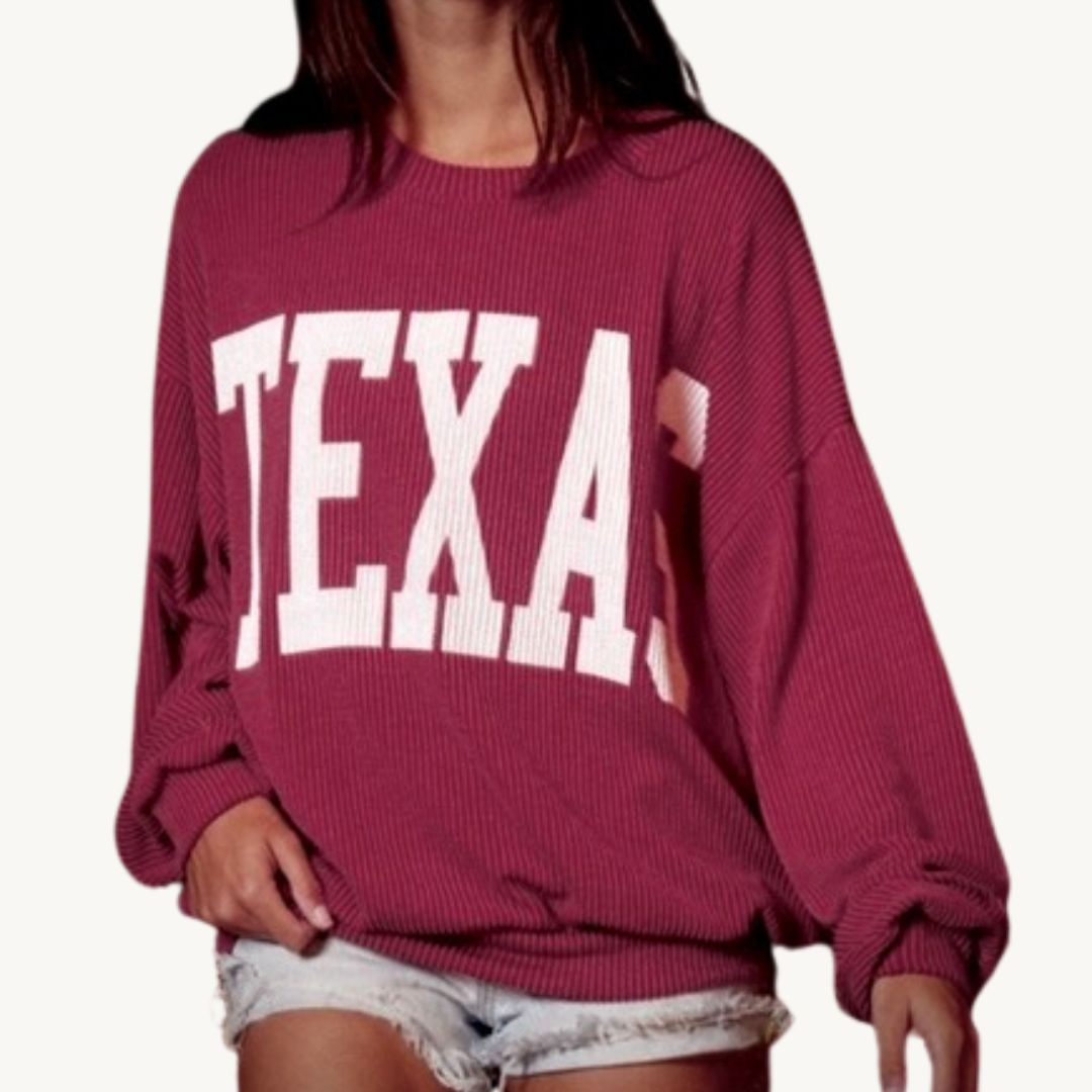 Texas Sweater in Burgundy