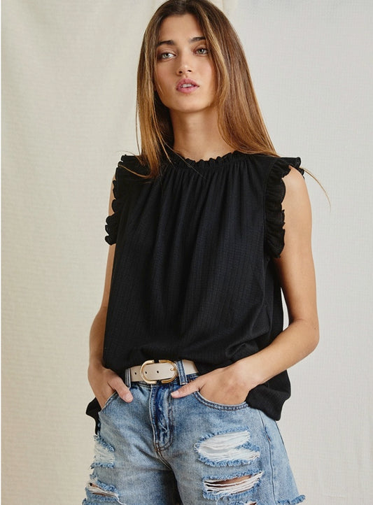 Black Sleeveless Everyday Top - Made in USA - Kin Trading Post