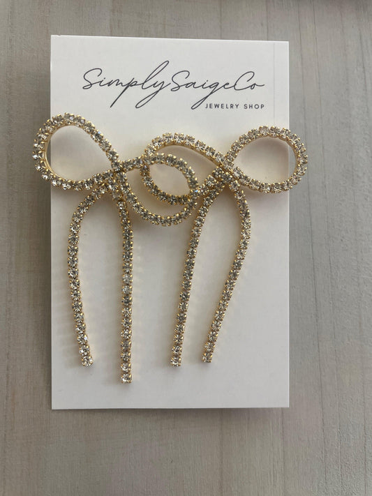 Bow Dangle Earrings - Christmas Special - Kin Trading Post