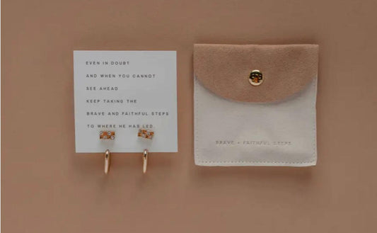 Brave and Faith Set of Earrings in Gold - Made in USA - Kin Trading Post