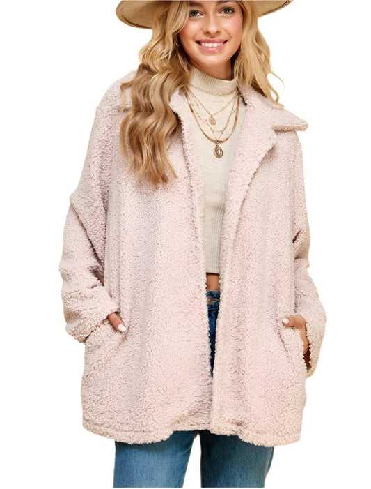 Everyday Teddy Bear Cardigan in Ivory Pink - Kin Trading Post