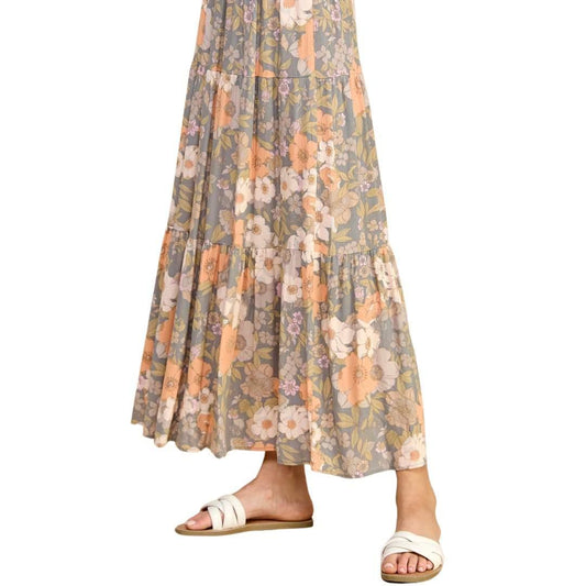 Floral Layered Maxi Skirt - Made in USA - Kin Trading Post