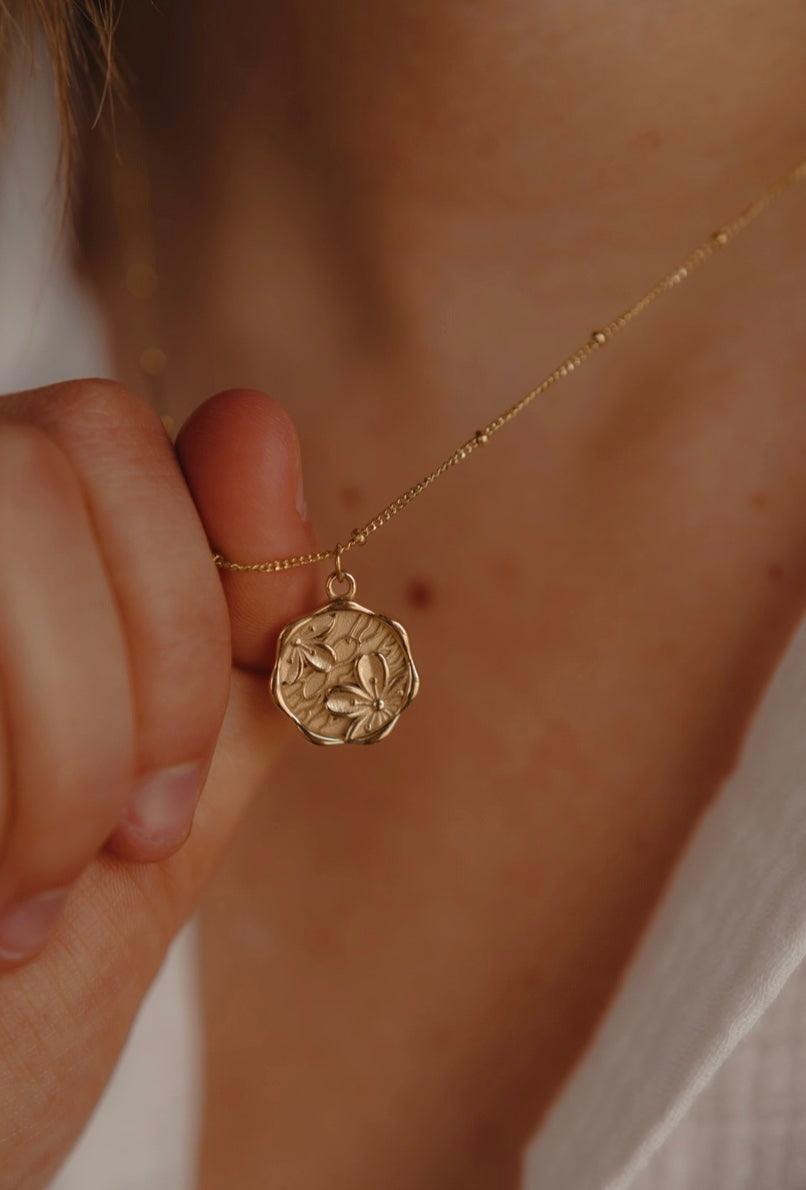 Flourish - Flower Gold Pendant Necklace - Made in USA - Kin Trading Post
