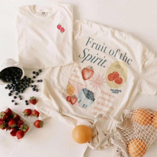 Fruit of the Spirit Tee in Cream- Christian Apparel - Kin Trading Post
