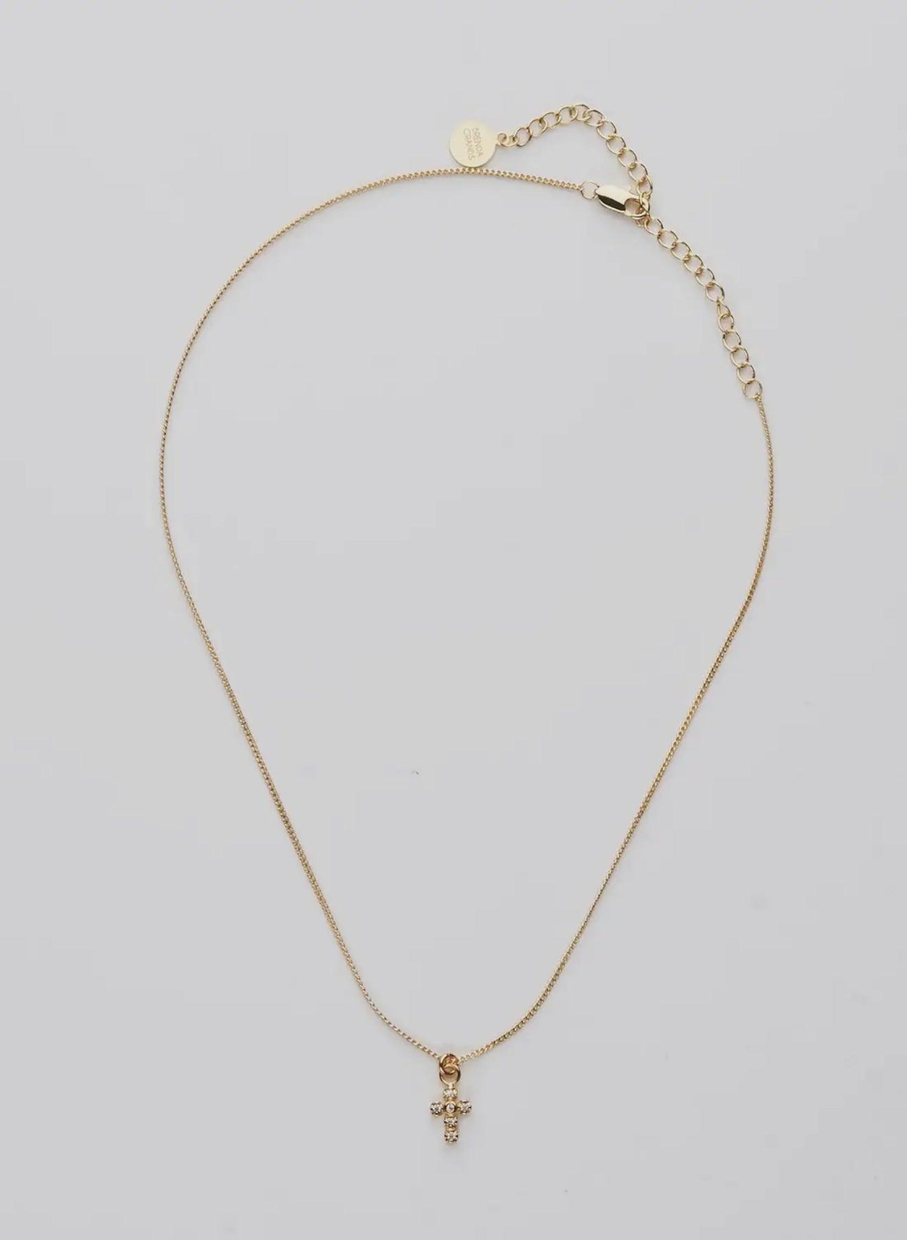 Gold Shiny Cross Necklace - Made in USA - Kin Trading Post