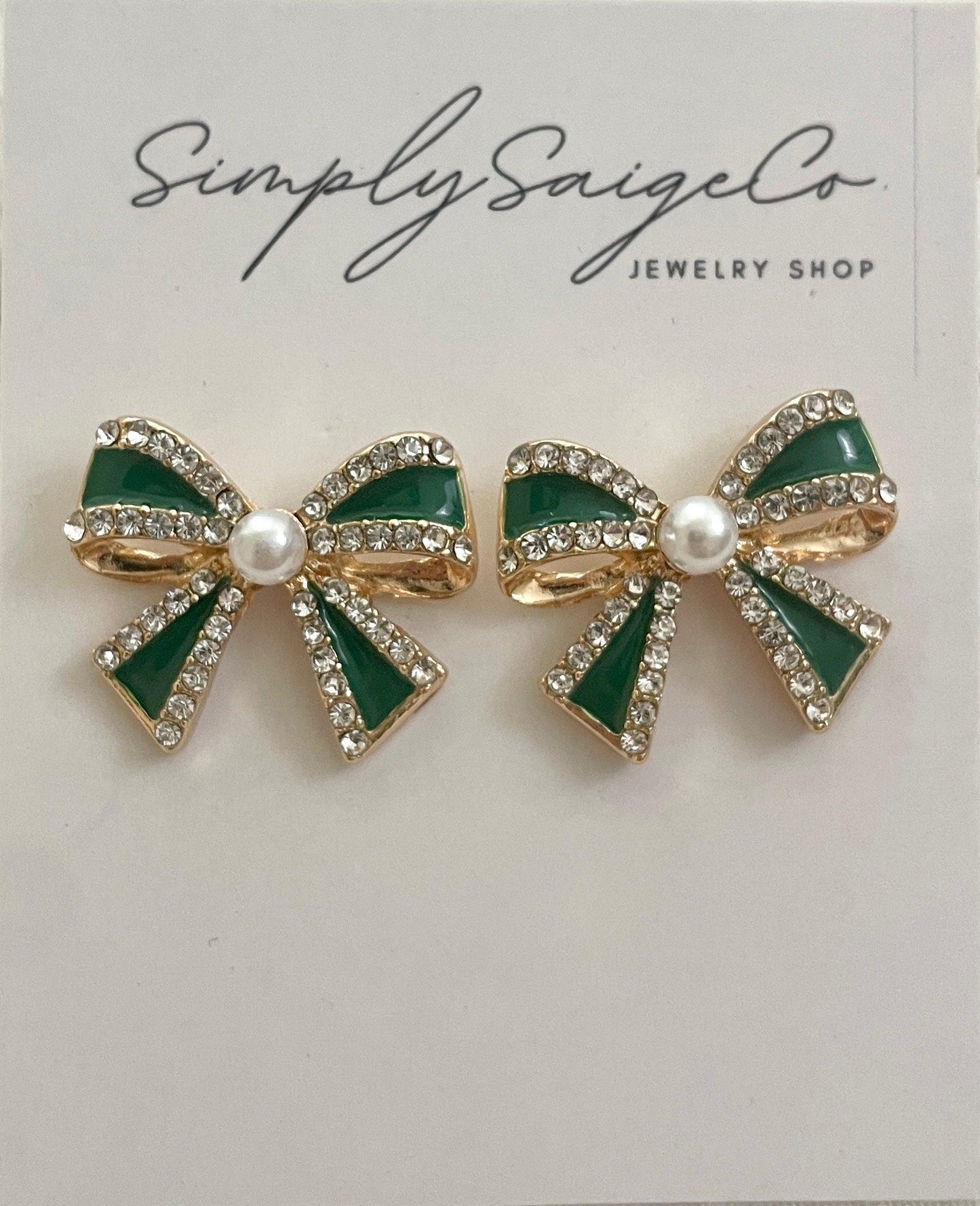 Little Bow Pearl Earrings - Christmas Special - Kin Trading Post