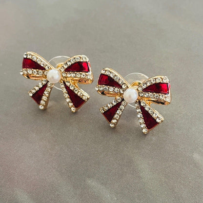 Little Bow Pearl Earrings - Christmas Special - Kin Trading Post