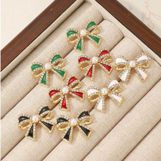 Little Bow Pearl Earrings - Christmas Special - Kin Trading Post