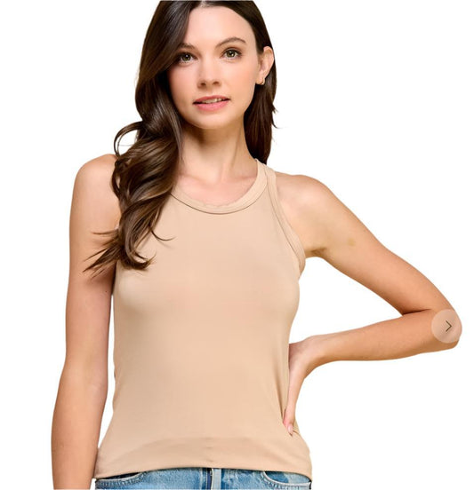 Minimalist Tank Top in Black or Beige - Made in USA - Kin Trading Post