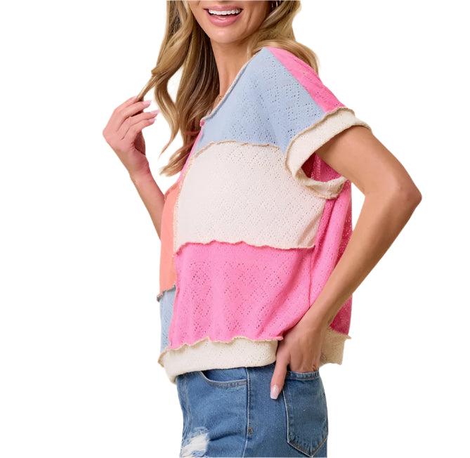 Multi Color Knit Short Sleeve - Made in USA - Kin Trading Post