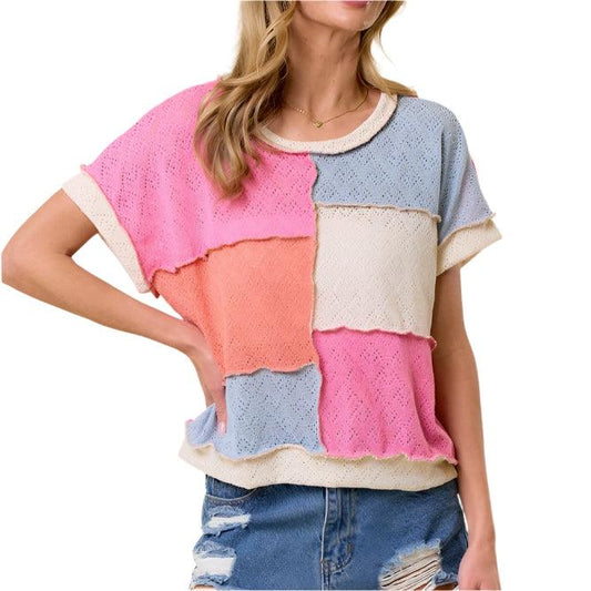 Multi Color Knit Short Sleeve - Made in USA - Kin Trading Post