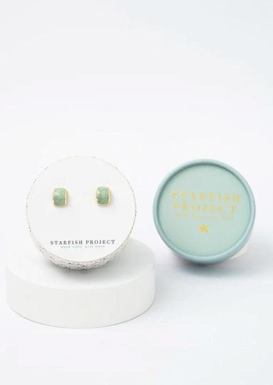 Sage Green Gold Stud Earrings - Purchase with a Purpose - Kin Trading Post