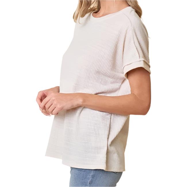 Short Sleeve Soft Ribbed Top - Made in USA - Kin Trading Post
