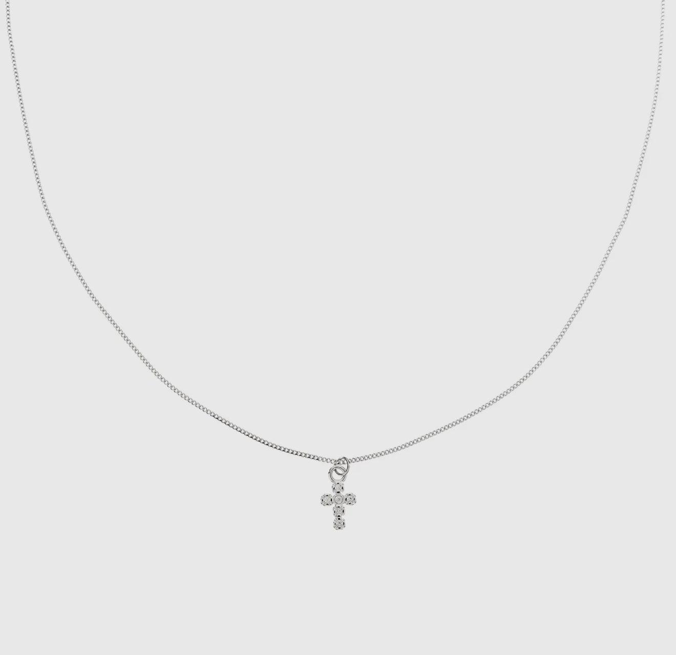 Silver Shiny Cross Necklace - Made in USA - Kin Trading Post
