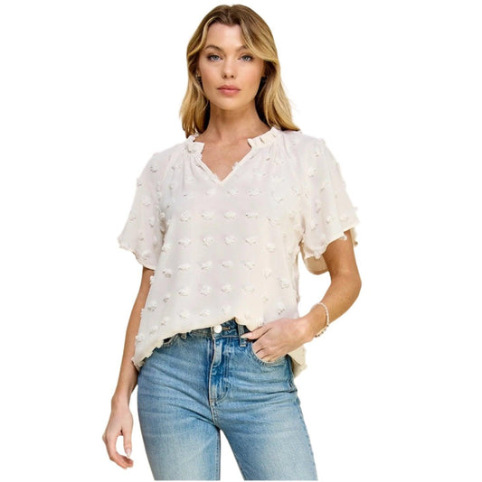 Swiss Dot White Top -Made in USA - Kin Trading Post